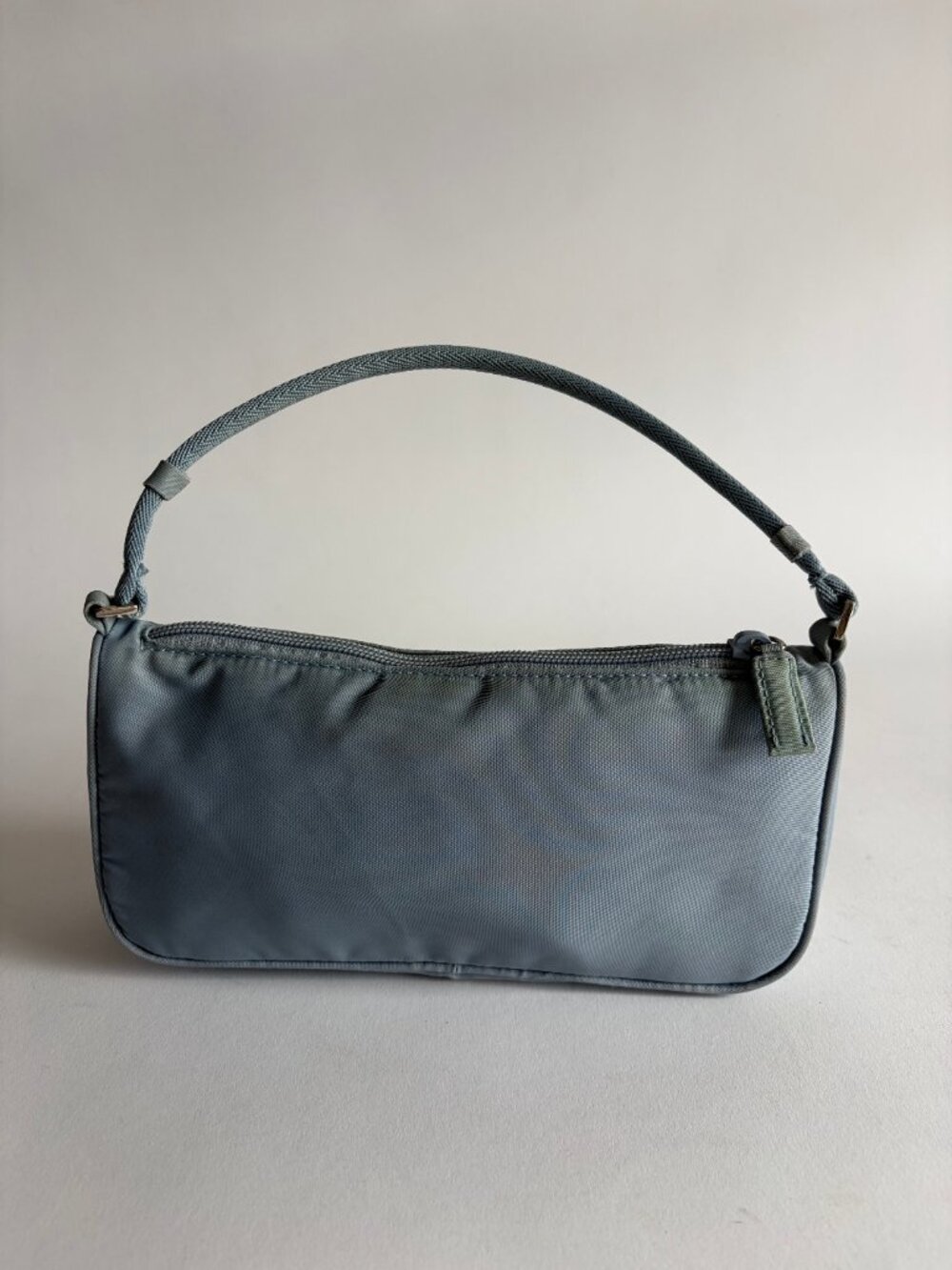 PRADA BABY BLUE NYLON POCHETTE - Picture 8 of 11